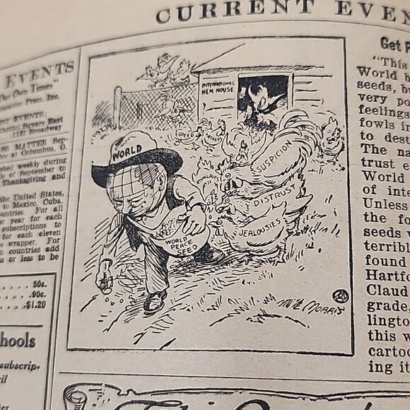 Vintage 1928 Current Events Folder Booklet - Picture 3 of 5